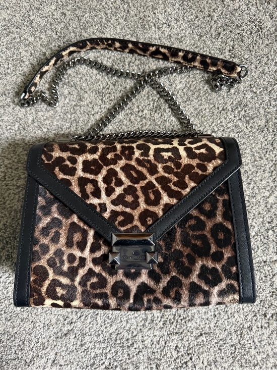 Michael Kors Handbags - Michael Kors Leopard Print Shoulder Bag - Brown & Black